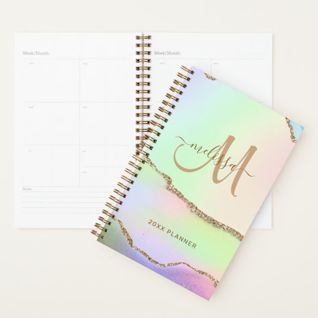 Chic Rose Vert Pastel Parties scintillant Or Monog (Devant avec enveloppe)