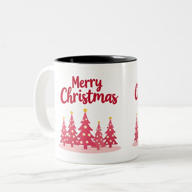 Chic rose Vibes de Noël de vacances Mug (Devant gauche)