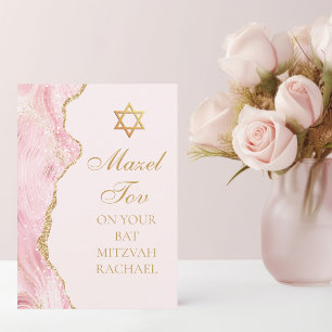 Chic Roségoldene individuelle Bat-Mizwa-Mazel-Tov- Karte