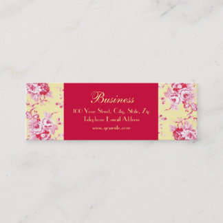 Chic-Rosen-dünne gelbe Geschäfts-Karte 2 Mini Visitenkarte
