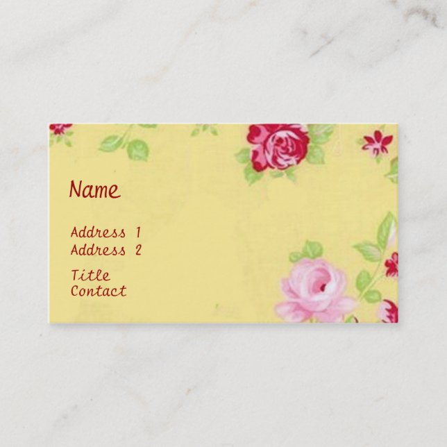 Chic-Rosen-Geschäfts-Karte Visitenkarte (Vorderseite)