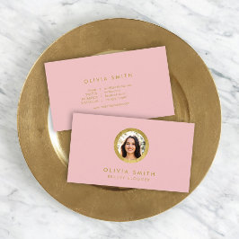 Chic-Rosen-u. Imitat-Goldprofil-Foto-sozial-Medien Visitenkarte