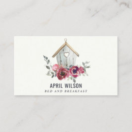 CHIC ROTE ROSE FLORAL HOLZ ZUHAUSE BLEIBE BED FRÜH VISITENKARTE
