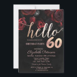 Chic Rote Rosen Black 60. Geburtstagsparty Einladung<br><div class="desc">Elegante rote Rosen auf schwarzem Hintergrund.</div>