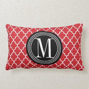Chic-rotes marokkanisches Gitter personalisiert Lendenkissen