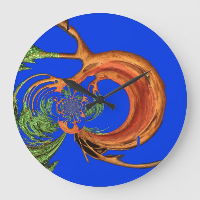 Chic Round Hakuna Matata Navy Blue Kollektion Große Wanduhr (Vorderseite)