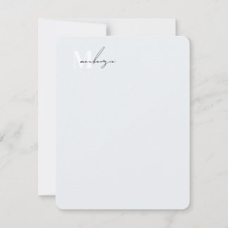 Chic Rounded Corners Monogram Personal Stationer Mitteilungskarte
