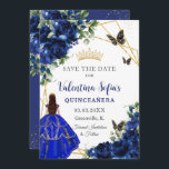 Chic Royal Blue Flowers Princess Gold Quinceañera Save The Date<br><div class="desc">Personalisieren Sie diesen hübschen königsblauen Quinceañera / Sweet 16 Geburtstag Save the Date einfach und schnell. Klicken Sie einfach auf die Schaltfläche "Weitere Einstellungen", um die Texte zu bearbeiten, Schriftart und Schriftart zu ändern. Mit einem Mädchen gekleidet in einem schönen königsblauen Kleid, chic königsblauen Blumen und blauen und goldenen Schmetterlingen....</div>