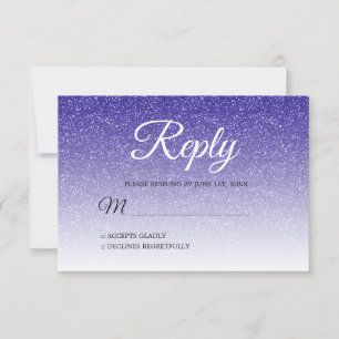 Chic Royal Blue Glitzer Ombre UAWG Einladung