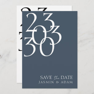 Chic Royal Blue Opulence Minimal Foto Hochzeit Save The Date