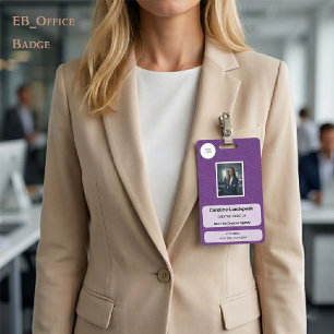 Chic Royal Purple Leder Custom Logo Foto ID Abzeic Ausweis