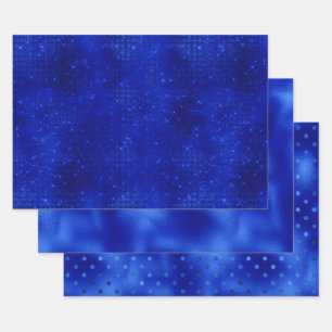 Chic Royalblaue Folie-Hanukkah-Geschenkpapier Geschenkpapier Set