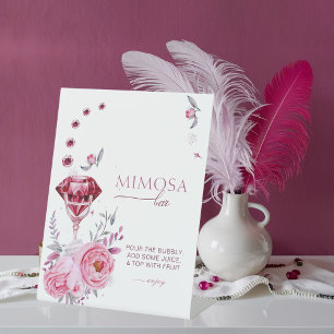 Chic Rubies und Rose Mimosa Bar Brautparty Sockelschild