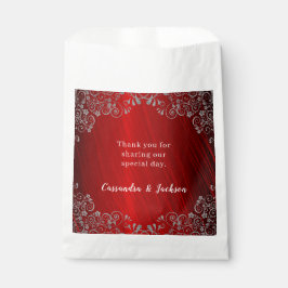 Chic Ruby Red 40. Hochzeit Jahrestag Vielen Dank Geschenktütchen