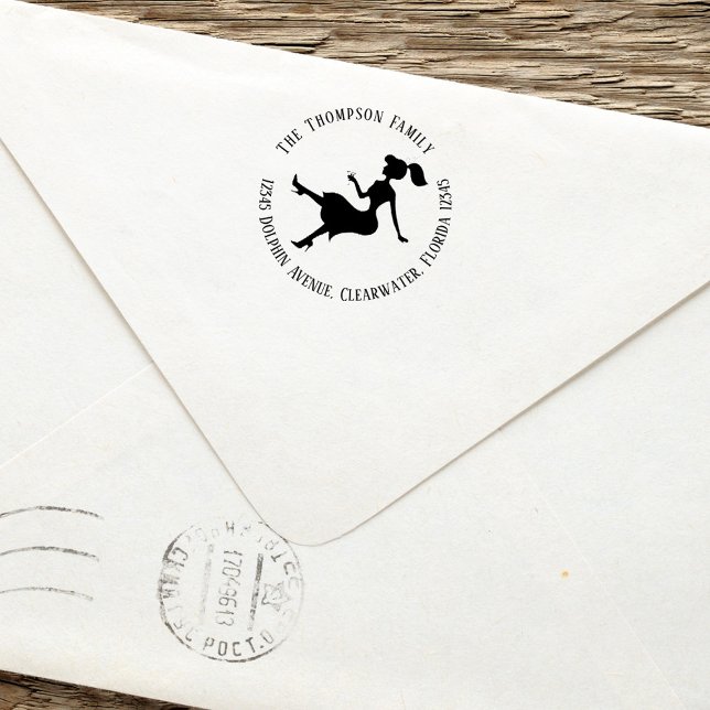 Chic Rücksendeadresse Personalisierte Silhouette Permastempel (Chic silhouette return address stamp)