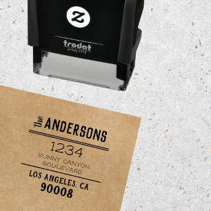 Chic Rustic Big Family Name Personalisierte Adress Permastempel