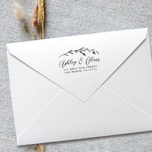 Chic Rustic Boho Wildblume Wedding Rücksendeadress Permastempel