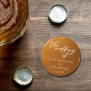 Chic Rustic Gold Typografie Custom Simple Wedding Flaschenöffner