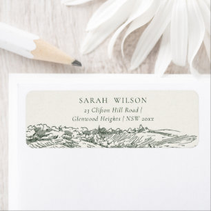 Chic Rustic Green Winery Mountain Sketch Adresse