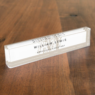 Chic Rustic Modern Beige Monogram Namensplakette