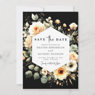 Chic Rustic Peach Wedding Save The Date
