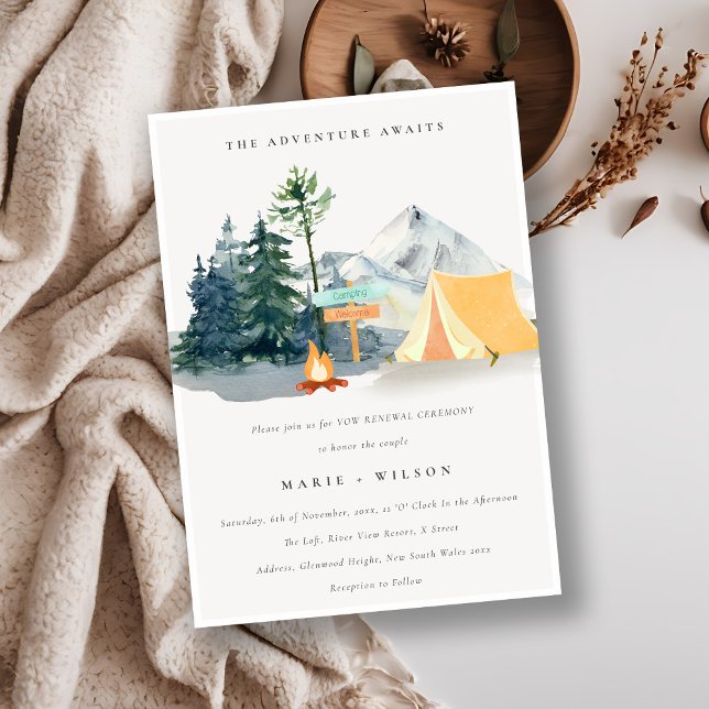 Chic Rustic Pine Woods Camping Mountain Wedding Einladung (Von Creator hochgeladen)