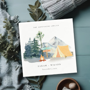 Chic Rustic Pine Woods Camping Mountain Wedding Serviette