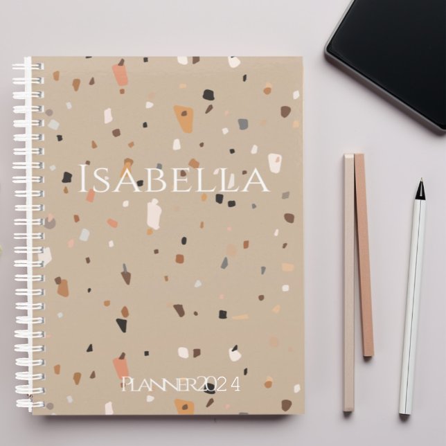 Chic rustic taupe terrazzo planer (Von Creator hochgeladen)