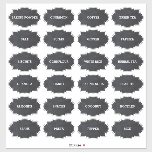 Chic Rustic Vintag Chalkboard Style Pantry Label (Blatt)