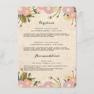 Chic Rustic Watercolor Floral Wedding Directors Begleitkarte