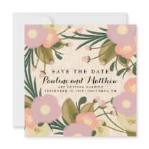 Chic Rustic Watercolor Leinwand Save the Date