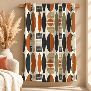 Chic Sage Dusty Green Rust Boho Shapes Decke