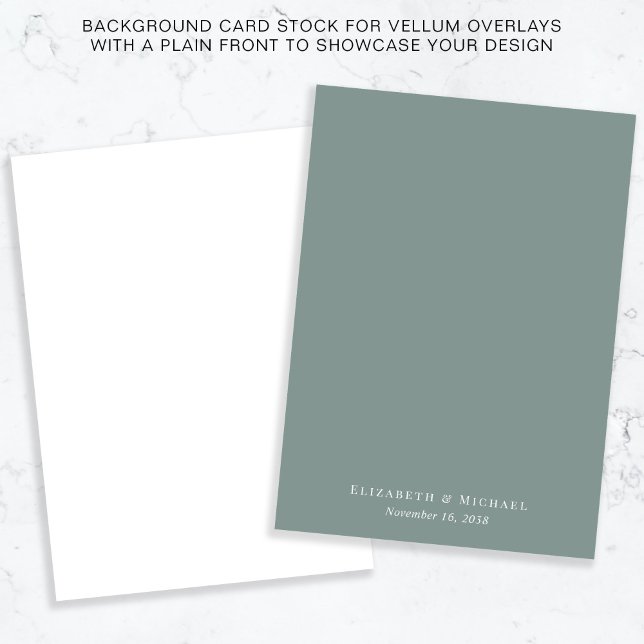 Chic Sage Green Background for Vellum Overlay Einladung (Von Creator hochgeladen)