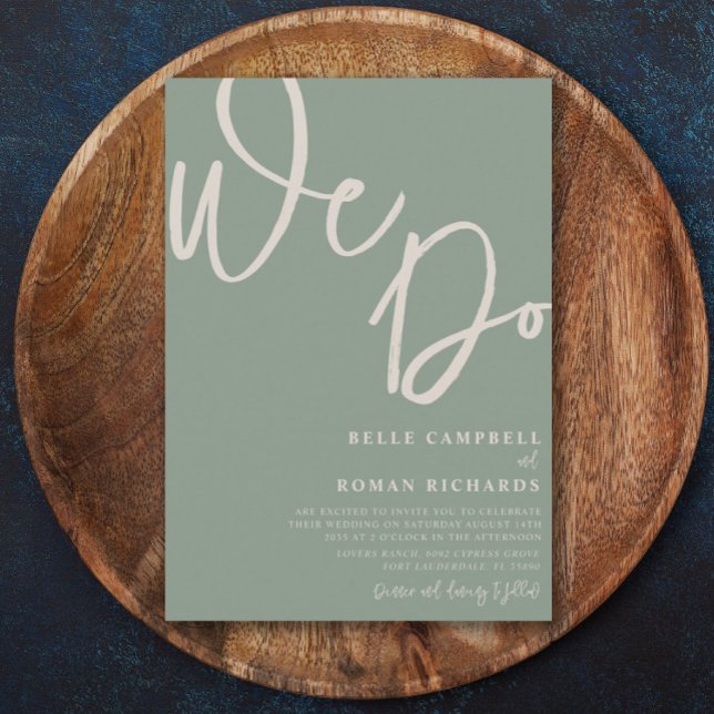 Chic Sage Green & Beige Wedding  Einladung (Von Creator hochgeladen)