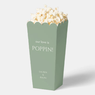 Chic Sage Green Couple Popcorn Geschenkschachtel