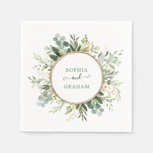 Chic Sage Green Gold Garden Grüne Hochzeit Serviette