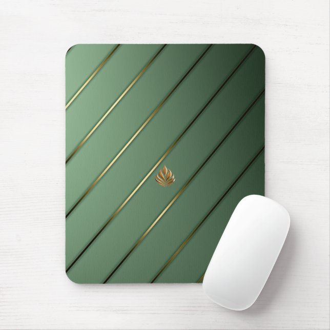 Chic Sage Green & Gold Mousepad (Mit Mouse)
