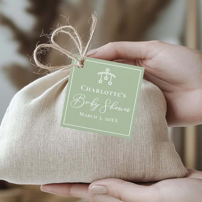 Chic Sage Green Toy Mobile Baby Dusche Geschenkanhänger (Von Creator hochgeladen)