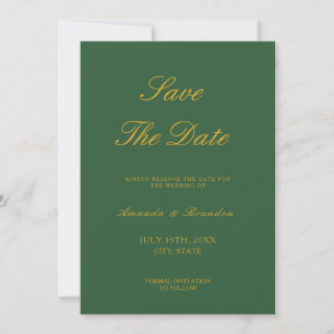 Chic Sage Green und Gold Elegante Hochzeit Save The Date