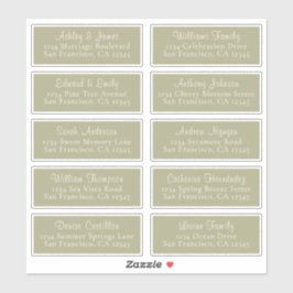 Chic Sage Green Wedding Guest Address Labels