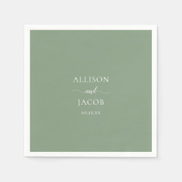 Chic Sage Green Wedding Napkins Serviette