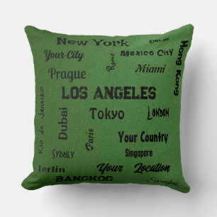 Chic Salbei Green Megastädte der Welt Kissen