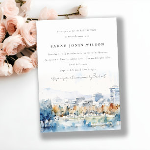 Chic San Jose, California Watercolor Babydusche Einladung