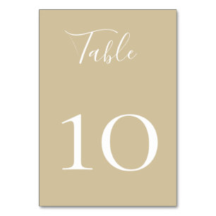 Chic Sand Beige Tischnummer Card