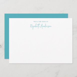 Chic Sapphire Blue Script Mitteilungskarte