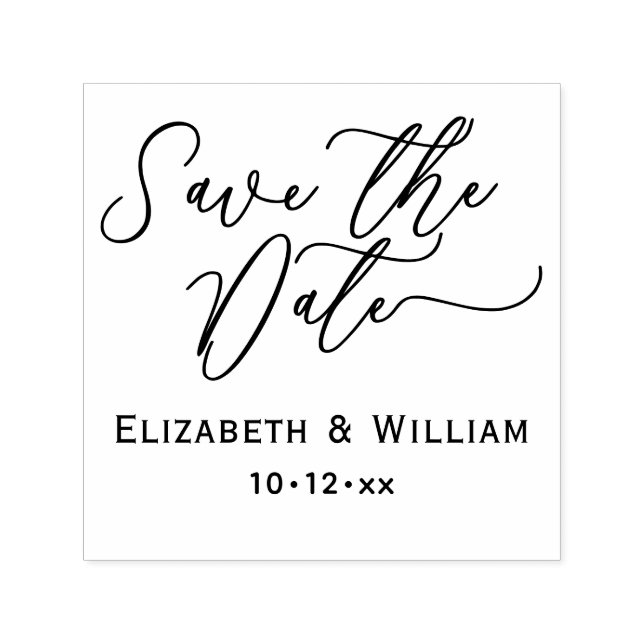 Chic Save the Date Wedding Typografy #1 Permastempel (Design)