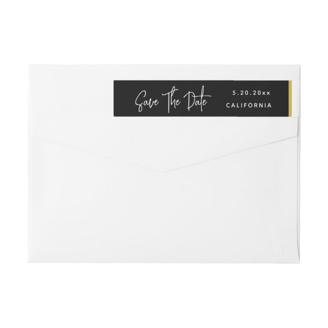 Chic Save the Date Wraparound Address Label (Rückseite)