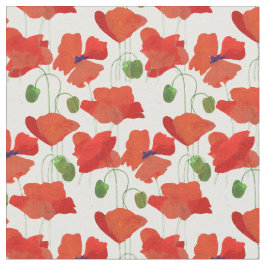 Chic Scarlet Field Poppies Blumenmuster Stoff
