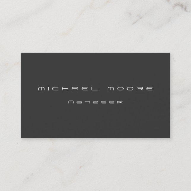 Chic Schlicht Gray Manager Business Card Visitenkarte (Vorderseite)