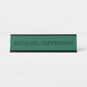 Chic Schlicht Hunter Green Color Personalisierte F Schreibtischnamensplakette